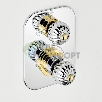 Термостатический смеситель для душа THG MANDARINE METAL с двухпозиционным переключателем (хром/золото) (U1A-G02-5500BE) - фото 1