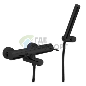 Смеситель для ванны Spillo Up с душевым комплектом, накладной монтаж, матовый черный (F3034NS) - фото 1