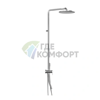 Смеситель для душа Fantini Nostromo встраиваемый с верхним душем 300 мм (хром) (86 02 8115B) - фото 1