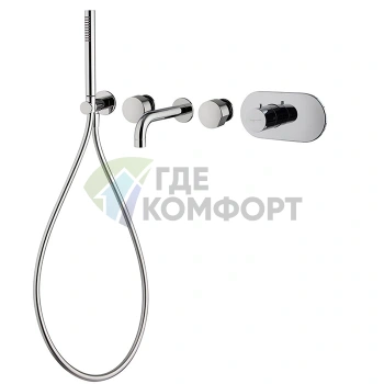 Термостатический встроенный смеситель для ванны FIMA Carlo Frattini So без ручек, хром (F3179X2CR) - фото 1