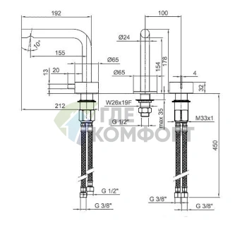 Смеситель для раковины Fantini AF/21: матовая натуральная сталь, излив 155 мм (27 93 A104WF) - фото 2