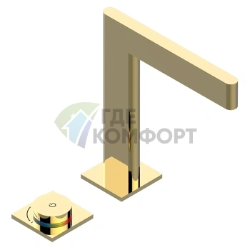 Электронный смеситель THG ICON-X TITANE для раковины с донным клапаном в полированном золоте (U7L-F01-170V) - фото 1