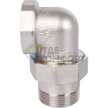 Разъемное угловое соединение американка ВН 1 1/4, уплотнение под гайкой o-ring кольцо, никелированное Stout - фото 3