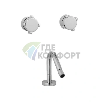 Стильный смеситель для биде Stella Aster 3608 со встраиваемыми ручками в хроме (AT 01304 CR00) - фото 1