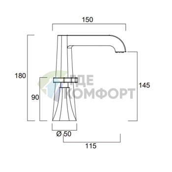 Смеситель для раковины SIMAS EIFFEL на 3 отверстия, хром (EIBLA cr) - фото 2