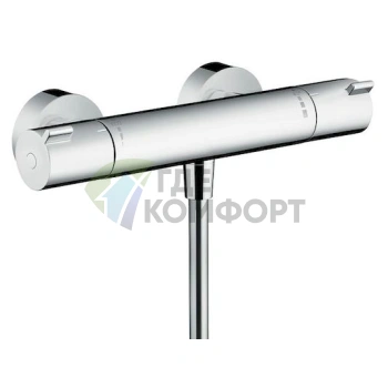 Набор для ванной Hansgrohe: термостатический смеситель Ecostat 100 для душа и раковинный Talis Select - фото 4