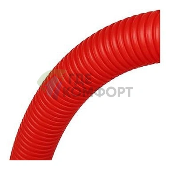 Труба гофрированная из полиэтилена 25 для труб диаметром 22, красная бухта 50 м Stout - фото 2