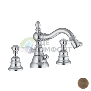 Бронзовый смеситель для биде FIMA Carlo Frattini Herend с вращающимся изливом на 3 отверстия (F5402BR) - фото 1