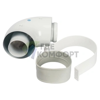 Отвод Stout коаксиальный 90 гр. DN60/100-п/м SCA-6010-000090