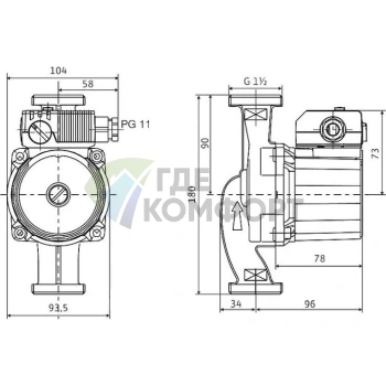 Циркуляционный насос Wilo STAR-RS 25/6 с гайками - фото 2
