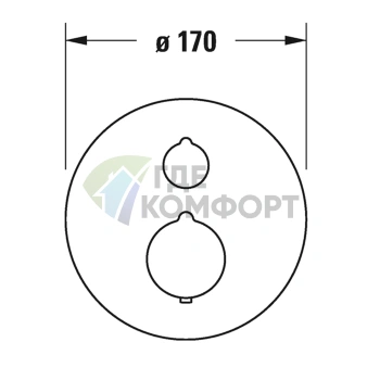 Термостатический смеситель для ванны Duravit C.1 скрытого монтажа с переключателем, хром (C15200014010) - фото 2