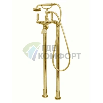 Напольный смеситель для ванны Bossini Liberty с душем, золото (L00130.021) - фото 1