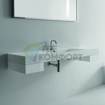 Подвесная раковина KERASAN Cento 140x45 см белая (353501*1) - фото 1