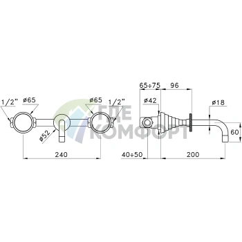 Смеситель для раковины встраиваемый Stella Titian 3863TR со встроенным изливом, хром (TT 01001 CR00) - фото 2