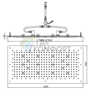 Верхний душ BOSSINI DREAM-XL 1000x500 мм с умной LED-подсветкой, хром (WI0372.030) - фото 2