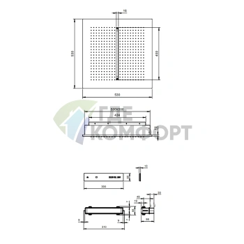 Верхний душ Fantini Acqua Zone Dream 530х530 мм с хромотерапией и функцией «Ливень» (75 38 C031) - фото 2