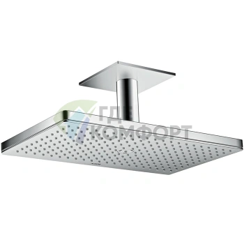 Верхний душ AX 460x270 мм с потолочным держателем 100 мм, 1 струя, хром (35277000) - фото 1