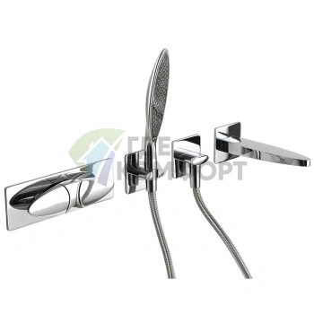 Смеситель для ванны двойной встраиваемый FIMA|Carlo Frattini ECLIPSE с душевым комплектом (хром) (F3909X2CR) - фото 1