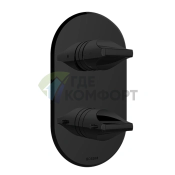 Термостатический смеситель для душа BOSSINI APICE с переключателем 2-5 положений, матовый черный (Z00500.073) - фото 1