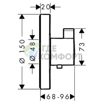 Термостат для душа Hansgrohe ShowerSelect S Highflow (15741000) - фото 2
