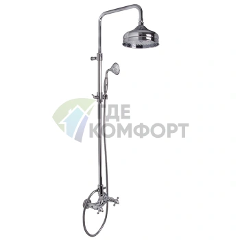 Смеситель для душа FIMA|Carlo Frattini Elizabeth с душевой штангой и верхним душем 200 мм (внешний монтаж, хром) (F5085/2CR) - фото 1