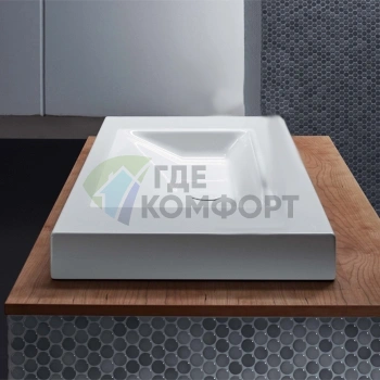 Раковина BETTEAqua накладная 140х49 5х8 cм без отв под смесительитель без перелива с крепежом цвет белый - фото 1