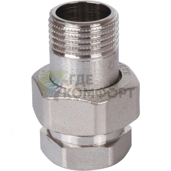 Разъемное соединение американка ВН 1/2, уплотнение под гайкой под гайкой, никелированное Stout - фото 1