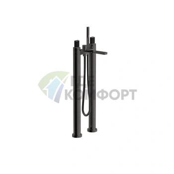 Смеситель для ванны напольный Fantini Venezia с ручным душем, цвет Matt Gun Metal PVD (29 P5 N580SB) - фото 1