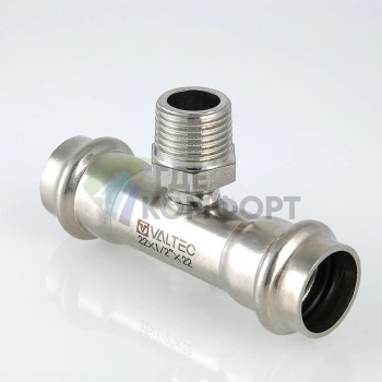 Пресс-тройник с наружной резьбой 28 х 1/2 х 28 мм из нержавеющей стали VTi.933.I.280428 VALTEC (ВАЛТЕК) - фото 2