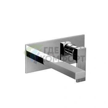 Смеситель для раковины Fantini AR/38: встраиваемый, на 2 отверстия, без донного клапана, хром (38 02 E213SB) - фото 1