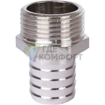 Штуцер НР 1x25, никелированный Stout - фото 1