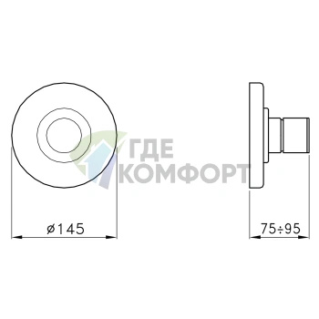 Stella Bamboo 3292MC: Встраиваемый смеситель для душа, внешняя часть в хроме (BT 01410 CR00) - фото 2