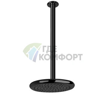 Gessi Goccia Верхний Душ для Потолочного Крепления 306 мм с Регулировкой Высоты 50-1800 мм (Черный) (33768#299) - фото 1