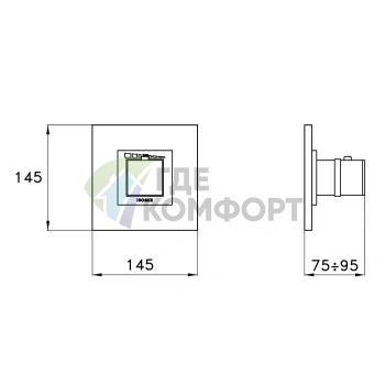 Смеситель для душа термостатический встраиваемый Stella IS3293 P.V хром (BQ 06010 CR00) - фото 2