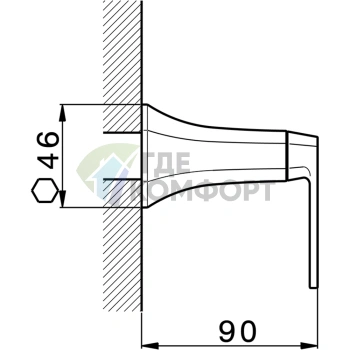 Внешняя часть запорного вентиля CISAL Cherie золото/черный (CF0033107C) - фото 2