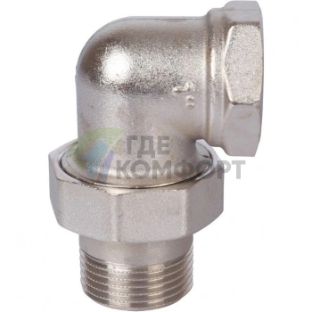 Разъемное угловое соединение американка ВН 1, никелированное Stout - фото 1