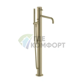 Напольный смеситель для ванны Fantini AF/21 с ручным душем, цвет Matt British Gold PVD (27 P6 A580B) - фото 1