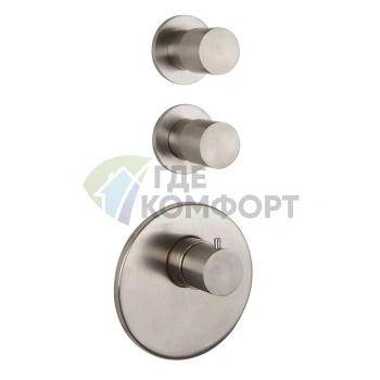 Термостатический встроенный смеситель для душа Carlo Frattini Spillo Steel с 2 запорными вентилями, цвет INOX (F3083X2INOX) - фото 1