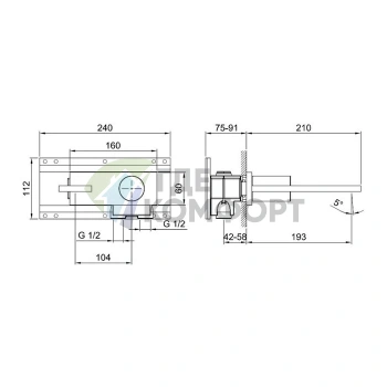 Термостат для душа FANTINI встраиваемый, 3 положения, черный матовый (87 13 G573B) - фото 2