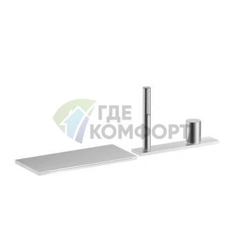 Смеситель для ванны Fantini Milano с ручным душем (4 отверстия, матовый хром) (31 93 3065) - фото 1