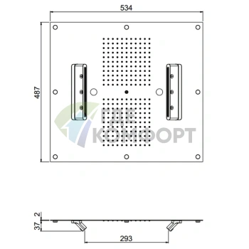 Душевая панель Carimali MYDREAM встраиваемая в потолок, 550x500 мм, 242 форсунки, 4 режима: дождь, каскад, распыл, двойной каскад, цвет хром (23075XN/S-CRX) - фото 2