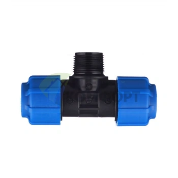 Тройник с наружной резьбой 20x3/4x20 ПНД Политэк - фото 3