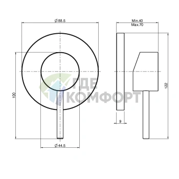 Встроенный смеситель для душа FIMA Carlo Frattini SPILLO UP брашированный черный хром (F3033/1CS) - фото 2