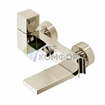 Смеситель наружный Bossini Cube с держателем для душа и девиатором, никель шлифованный (Z004101.094) - фото 1