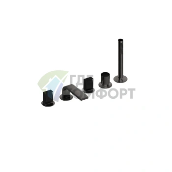 Смеситель для ванны Fantini Venezia с ручным душем, 5 отверстий, излив 160 мм, матовый Gun Metal (29 P5 N565S) - фото 1