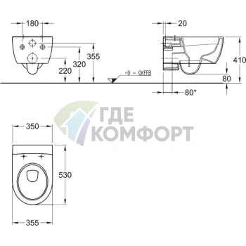Подвесной унитаз Keramag 4U 203460 безободковый - фото 4