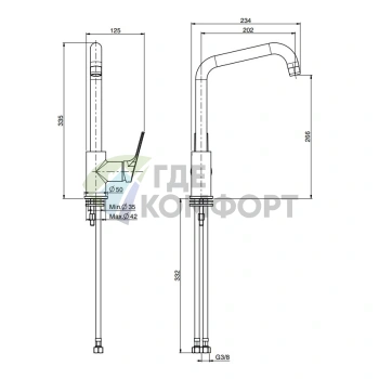 Кухонный смеситель FIMA Carlo Frattini Serie 4 с вращающимся изливом, хром (F3767/1RCR) - фото 2