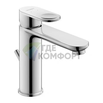 Смеситель для раковины Duravit B.3 на одно отверстие с донным клапаном, излив 141 мм, хром (B31020001010) - фото 1