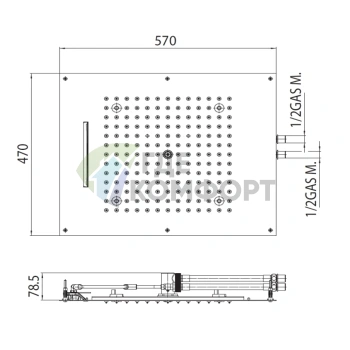 Верхний душ BOSSINI DREAM/2 с LED-подсветкой, 2 режима, белый матовый (H38915.045) - фото 2
