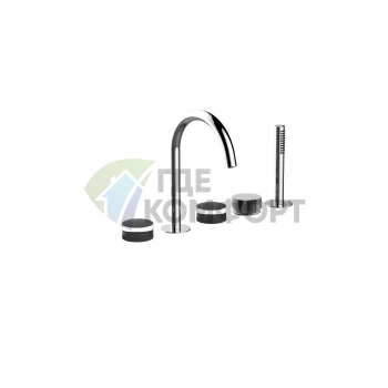 Смеситель для ванны Fantini Nice с ручным душем, 5 отверстий, хром (65 02 S065S) - фото 1